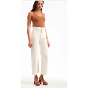 Veronica Beard Dylan High Rise Straight Leg Ankle Jeans Ecru Sz 25 NWT 298